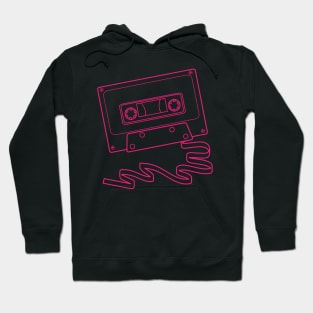 Cassette tape with ribbon in bright pink Hoodie